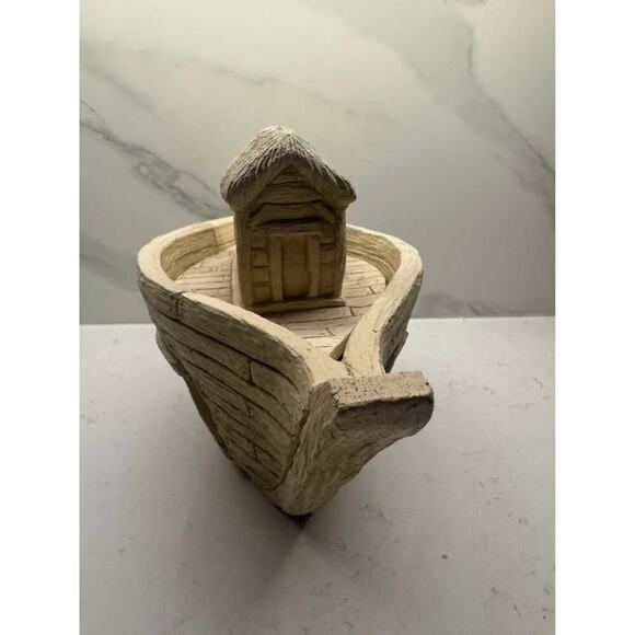 Noah’s Ark 17” Handcrafted Ceramic Plaster Clay Home Decor - Picture 4 of 10